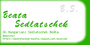beata sedlatschek business card